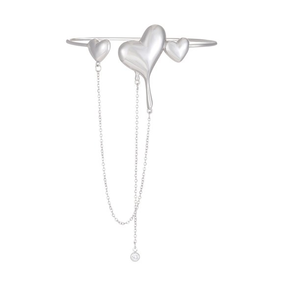 HEMLBOYW Fashion Heart Charm Upper Arm Chain Bracelets for Women Armlet Opening Bangle Cuff Bracelet Punk Body Jewelry Copper