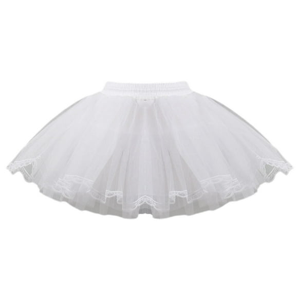 HEMLBOYW Hard Net Lace Wedding Dress Petticoat Kids Women Short White Petticoa Mesh
