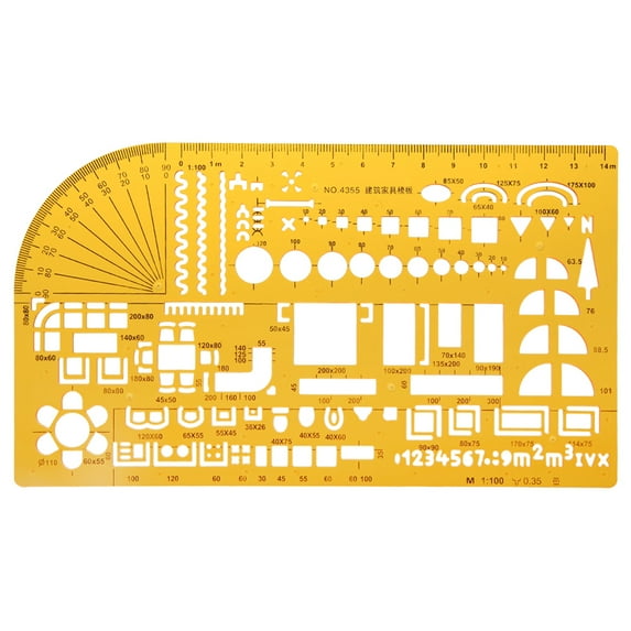 HEMLBOYW Hot Professional Furniture tect Template Ruler 1:100
