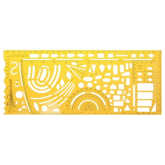 HEMLBOYW K Resin Military Drawing Template Drafting Ruler Stencil Measuring Tool Soft Glue