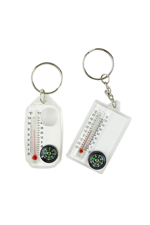 Keychain Multifunctional Camping Compasses Thermometer Outdoors Climbing Temperature Tester Helping Survival Device