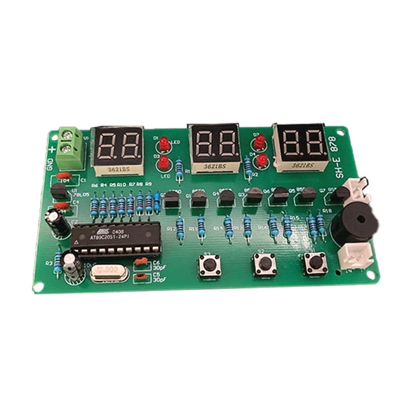 HEMLBOYW Kits AT89C2051 Electronic Clock 6 Bits Digital Tube LED Display Suite Electronic Modules Part and Component DC5V-12V