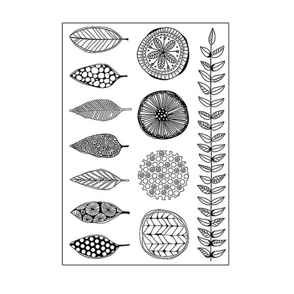 HEMLBOYW Leaf Clear Stamps for Card Making Scrapbooking Background Silicone Seal Stamps for Embossing Album