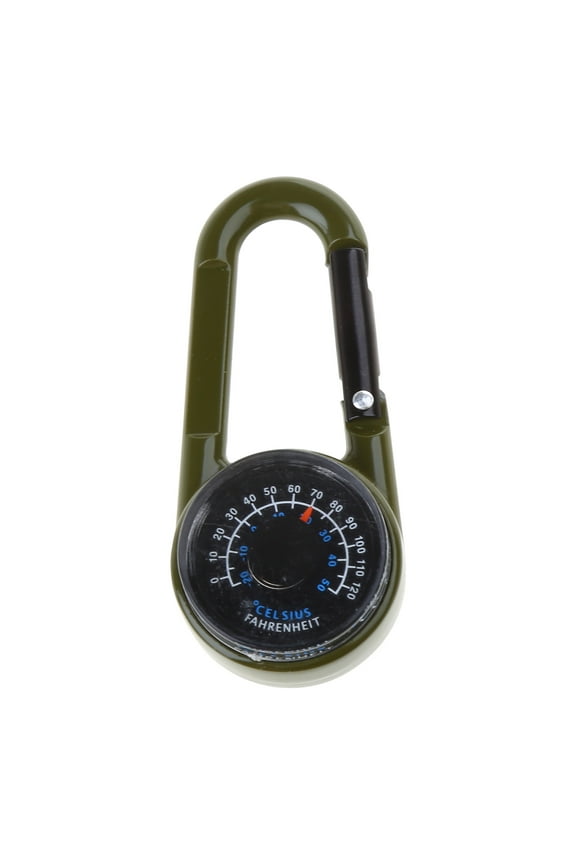 Outdoor Multifunctional Hiking Metal Carabiner Thermometer Keychain Metal