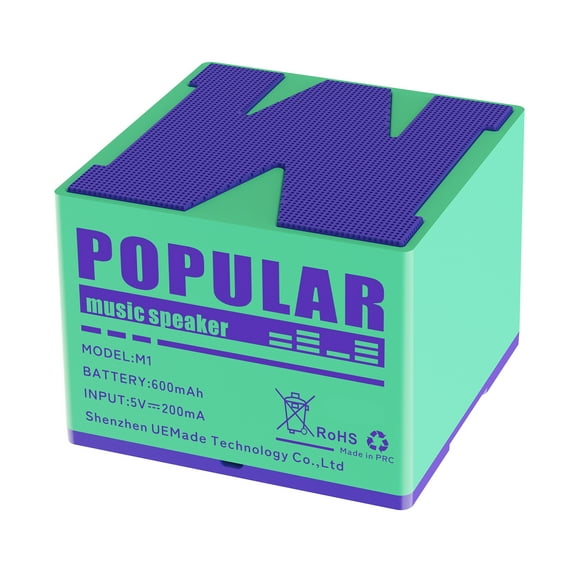 HEMLBOYW Portable Suqare Speaker 600mAh Battery Compact Wireless Speaker with Type C Charging Simple for 2 8 Hours play time