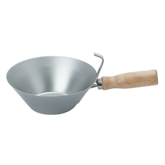 HEMLBOYW Stainless Steel Mud Pans With Wood Handle Heavy Duty Drywalls Plaster Mud Pans Scraping Scoops for Plastering Tools