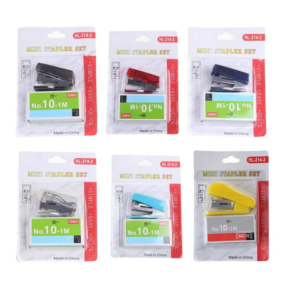 HEMLBOYW Stapler Fit Onto 10# for 12 Sheet Capacity Portable Stapler With Built In Staple Remover Cute Stapl Plastic + Stainless Steel