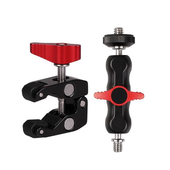 HEMLBOYW Super Clamp Camera Clamp Mount Monitors 360 Ballhead Magics Arm Double Ballhead Adapter for DSLR Camera/LED Lights