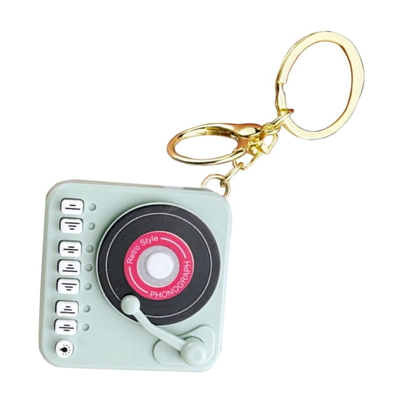 HEMLBOYW Vintage Turntables Music Player Keychain Portable Retro Music Box Pendants Ornaments for Music Lovers Enthusiasts