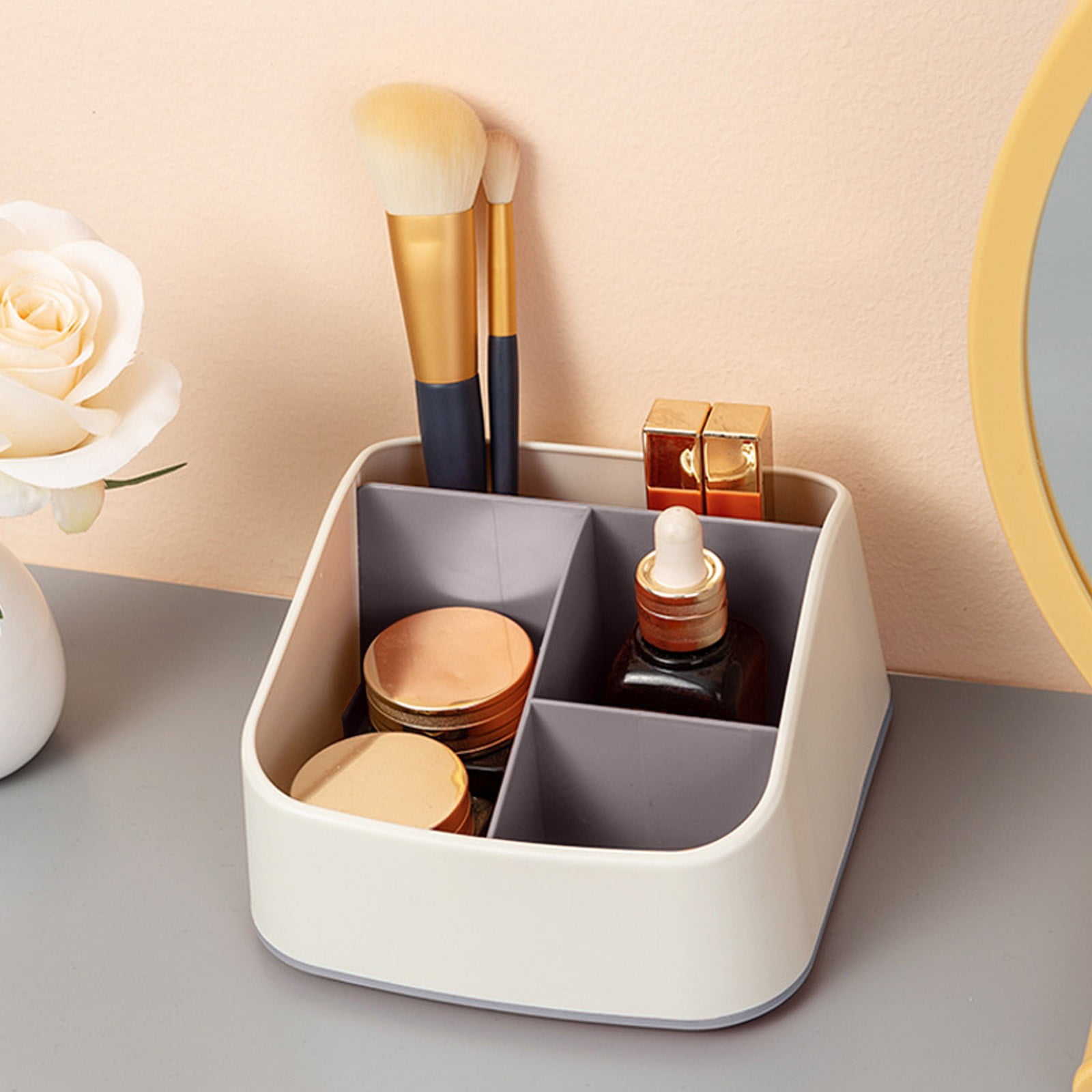 HEMNJUM Office Desktop Stationery Storage Box Divided Into Small ...