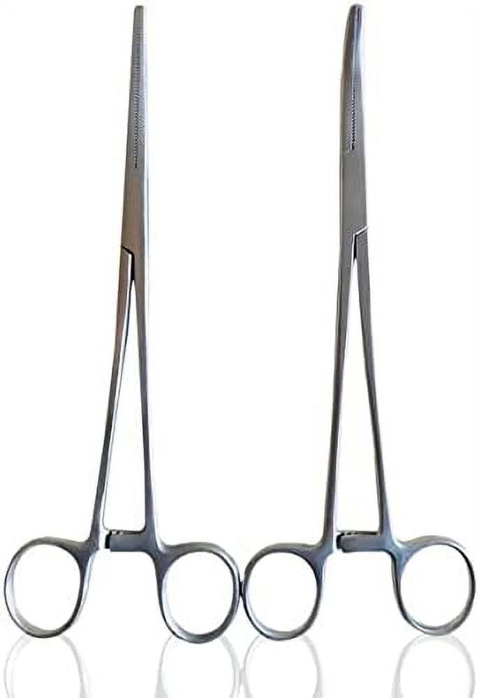 HEMOSTATS, CURVED 8" AND STRAIGHT 8" Stainless Steel for EMT, Firefighter, Dental, Hobby
