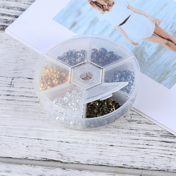 HEMOTON Handmade Jewelry Iron Buckle Accessories Set with Clam Shell Beads and Crimp Knot Tip Covers for Jewelry Making, Mixed Colors