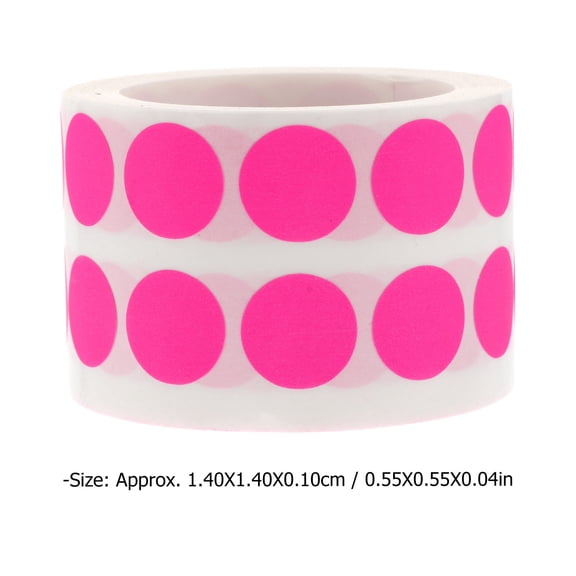 HEMOTON 1 Roll of Self Adhesive Fluorescent Dot Stickers Round Scrapbook Decals