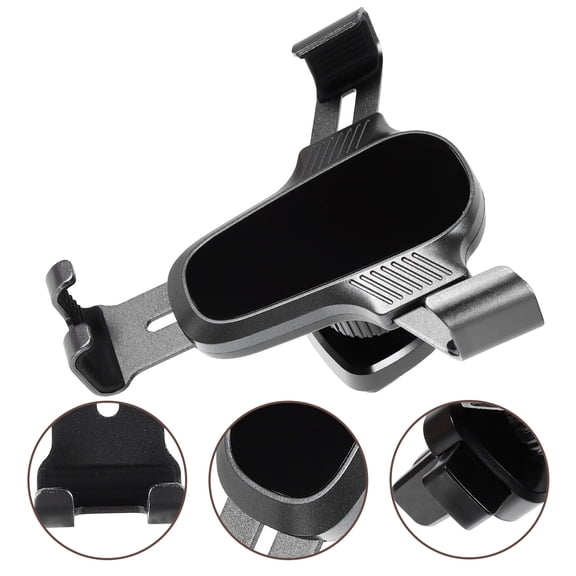 RENACLIPY Black Car Phone Holder with Mirror, High-Gloss Finish, Practical Car Mount Rack, 1 Set for Secure Phone Placement