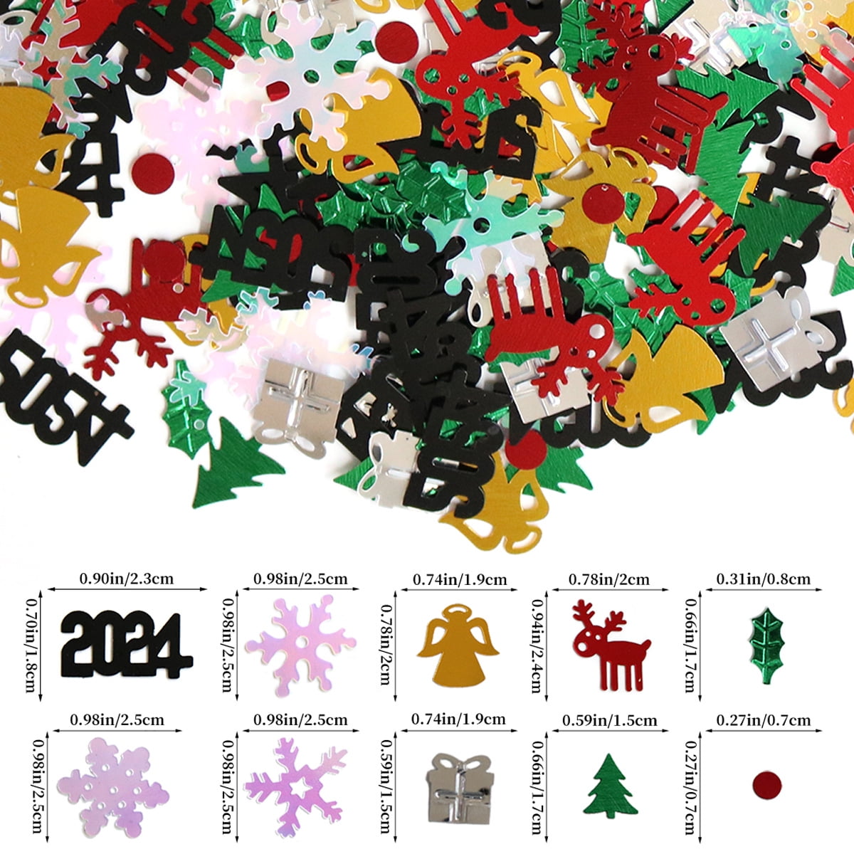 HEMOTON 1 Set Christmas Confetti Festive Party Confetti Decors 2024 New