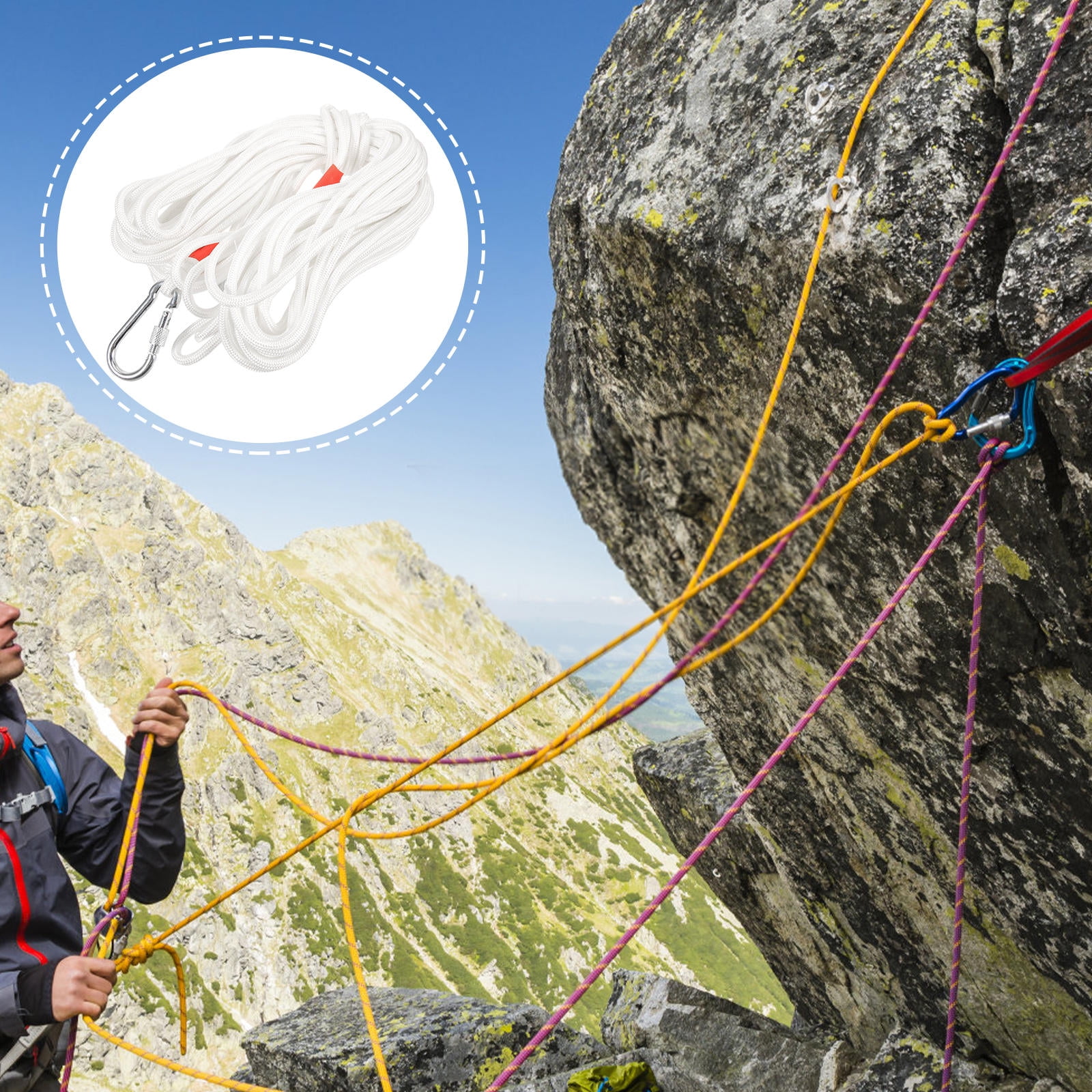 HEMOTON 1 Set Climbing Rope High Strength Outdoor Safety Climbing Rope ...