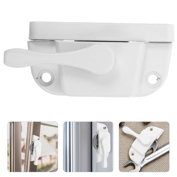 ORDDIART 1Set Versatile White Window Lock for Vertical and Horizontal Windows with Dual Safety Locks