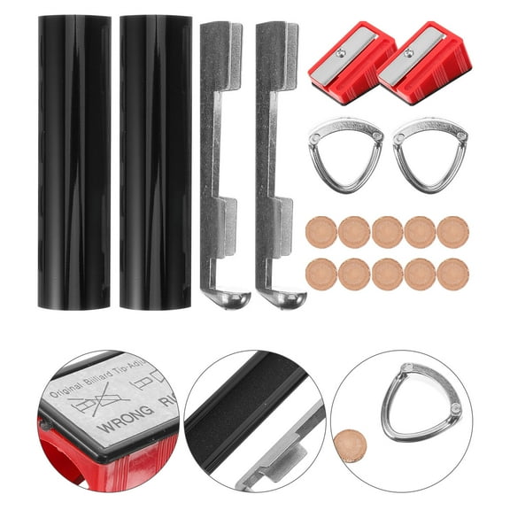 HEMOTON 1 Set Cue Tip Repair Kit Cue Tip Accessories Pool Cue Repair Set Cue Stick Repair Kit Billiard Cue Tips
