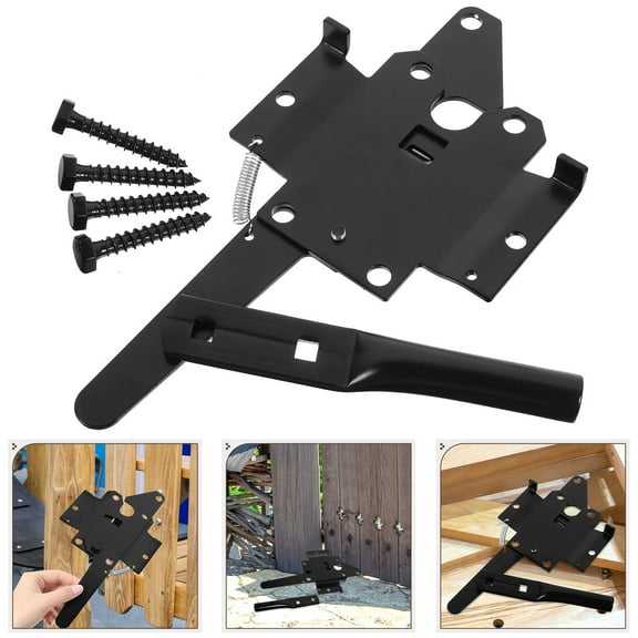 HEMOTON 1 Set Hidden Door Latch Gate Hinge For Wooden Fences Heavy Duty Gate Hardware