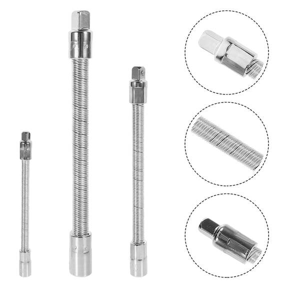 HEMOTON 1 Set Metal Flexible Socket Extension Cable 1/4 3/8 1/2 Bendable Socket Extension Bar