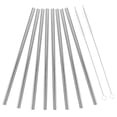 thumbnail image 1 of UPGRATOR Reusable Drinking Stainless Steel Straws 1 Set 8Pcs 2Brushes Silver, 1 of 8