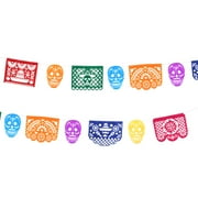 Hemoton 1 Set Mexican Bunting Hanging Garland Day of the Dead Banner Hanging Decor