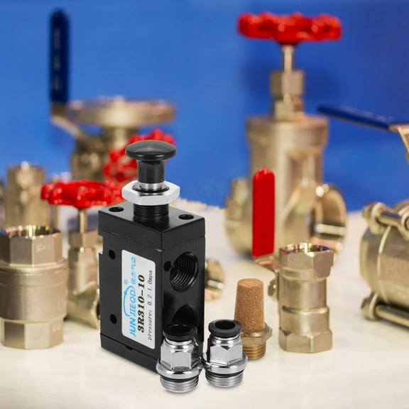 SOPOTUTU 1Set Easy Install Pneumatic Push Pull Valve Aluminum Alloy for Air and Water Control