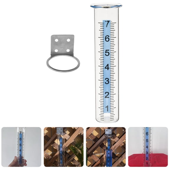 HEMOTON 1 Set of Outdoor Rain Gauge Yard Rain Gauge with Mounting Rack Rain Measuring Tool