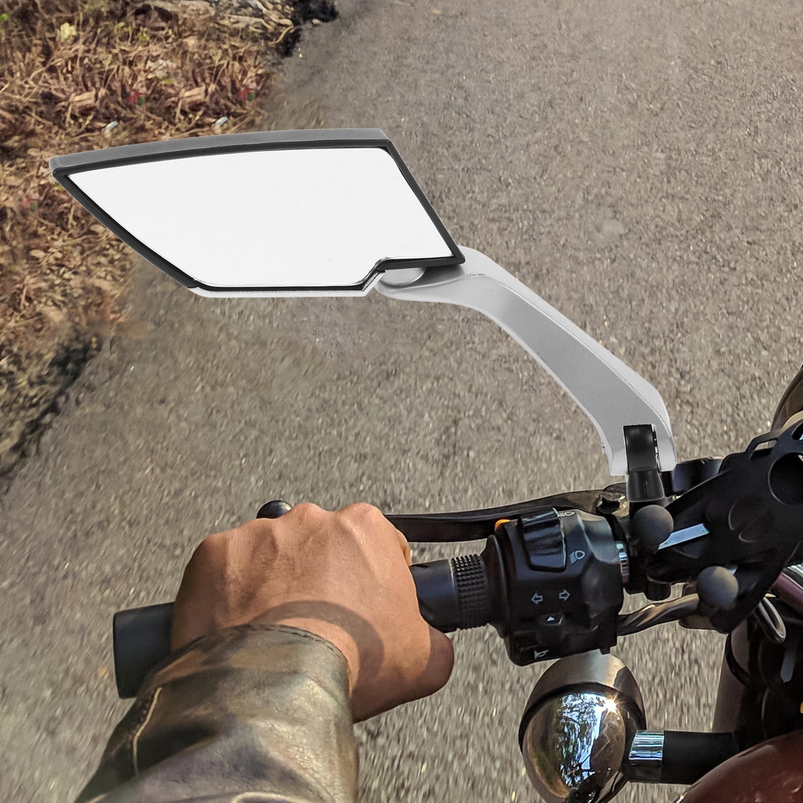 HEMOTON 1 pair of Universal Motorcycle Rear View Mirrors for Electric Bikes Scooters Handlebar Mount Side Mirrors Safety Mirrors for Motorbike