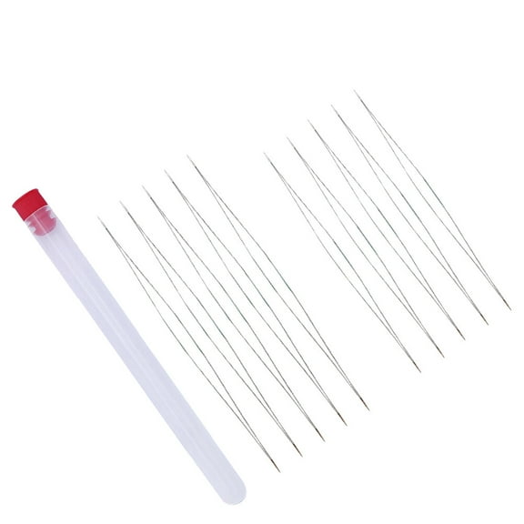 EXHUMKY Women Handwork Beading Needles 10Pcs Silver
