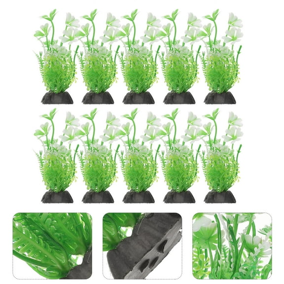 HEMOTON 10 Pcs Aquarium Background Plants for Fish Tank Aquatic Decoration Ornament