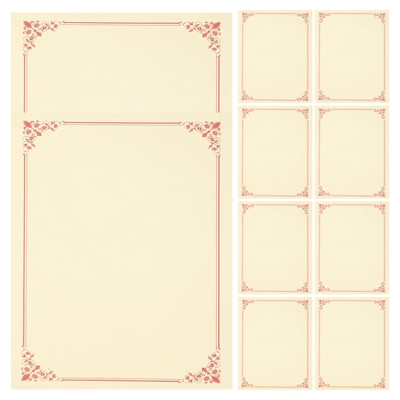 RENACLIPY Red Blank Certificate Paper for School Awards Diplomas and Recognition 10 Sheets