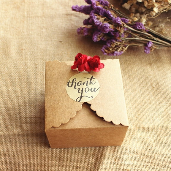 SOPOTUTU Brown Paper Candy Boxes, 10 Pack, Kraft Paper Treat Boxes for Party Favors and Packaging