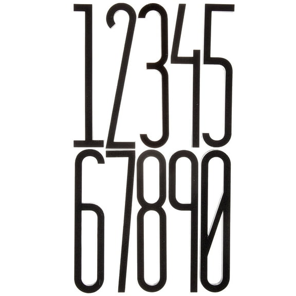 HEMOTON  10 Pcs Digital Wall Stickers Number Line LED Modern House Black