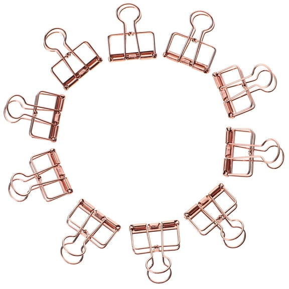 HEMOTON 10 Pcs Documents Clips Paper Large File Folder Office Supplies Rose Gold