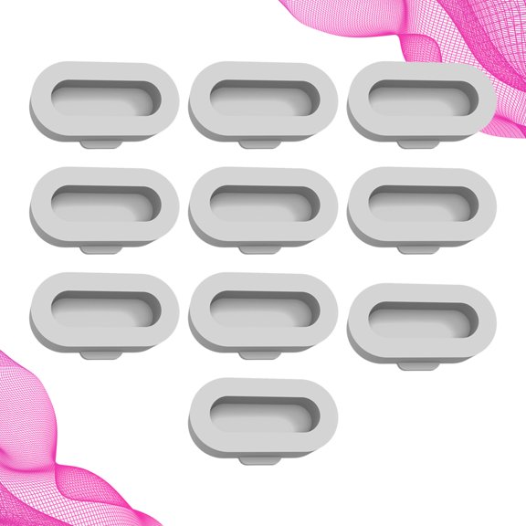 EXHUMKY Dust Caps for Charger Port, Sporty Look, Compatible, Light Grey, 10Pcs