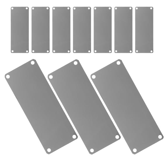 HEMOTON  10 Pcs ENGRAVING BLANKS TAGS Stainless Steel Signage