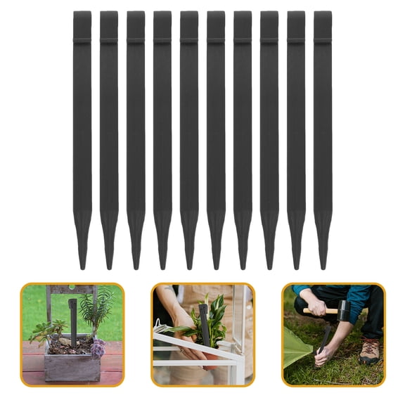 HEMOTON 10 Pcs Fabric Landscaping Edging 26.00X2.50X2.30CM Black