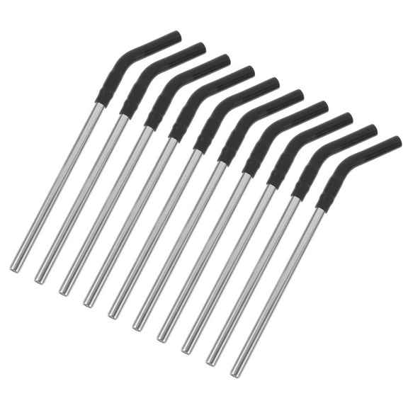 HEMOTON  10 Pcs Reusable Straws Dishwasher Safe Stainless Steel