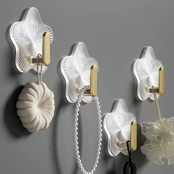 HEMOTON 10 Pcs Star Hook for Hanging Self Adhesive Hooks Key Holder Wall