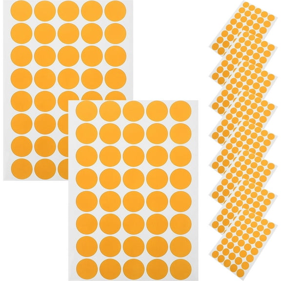 DEEPCRAFF Classification Dot Stickers Orange Paper 10 Sheets Circle Organization