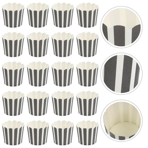 YOSADIER 100Pcs Black Cake Baking Cups for Pudding Jelly and Mousse Storage