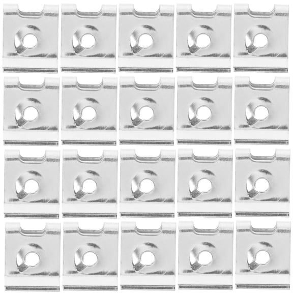 HEMOTON 100 Pcs Clips for Car Automobile Clamp Nut Nut Clip 1.20X1.00X0.30CM Silver