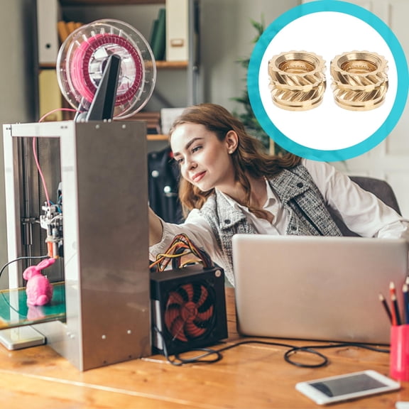 UPGRATOR Female Thread Knurled Nuts Copper 100Pcs 0.20X0.20X0.28Inch