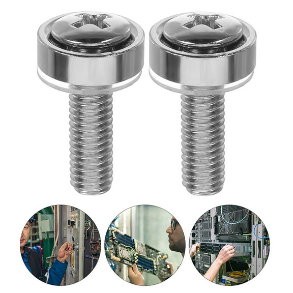 HEMOTON Stainless Steel Screws for Server Rack Mount and Cabinet Fastening Silver M5x20