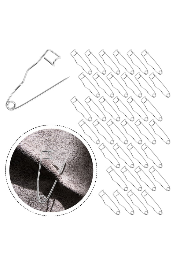 100Pcs Curved Metal Safety Pins for Decorative Brooches and Clothing Fastening