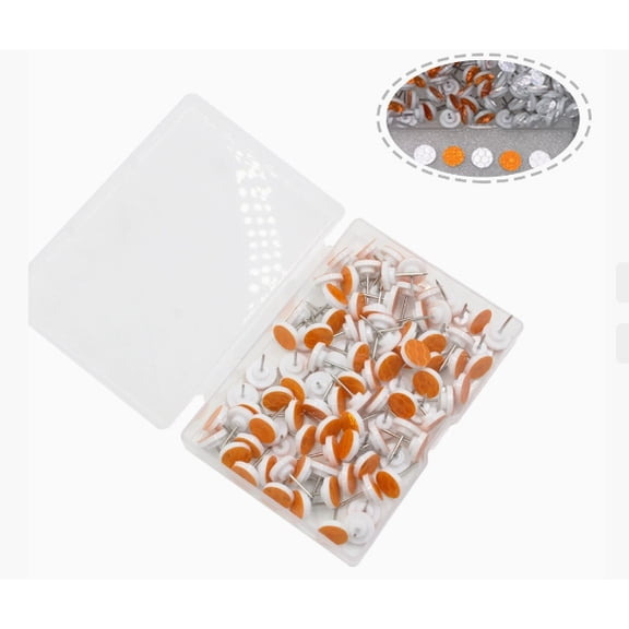 RENACLIPY 100 Pcs Orange Reflective Trail Markers Metal for Outdoor Hiking Camping Safety