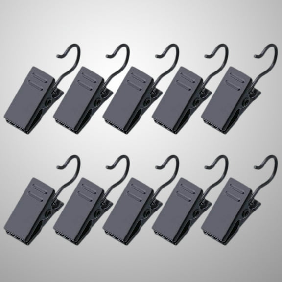 HEMOTON 100 Pcs Rings Shower Curtain Clip 3.2X0.92cm Black