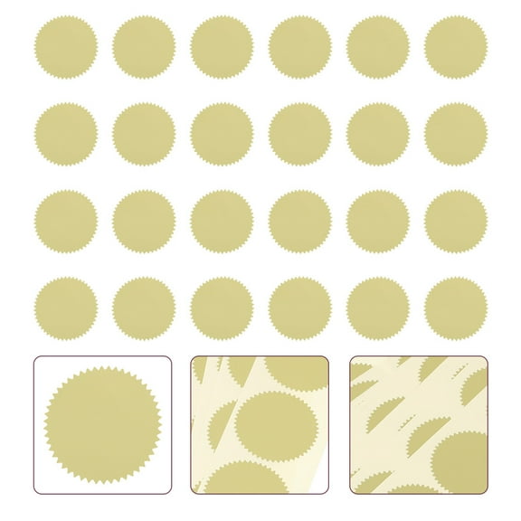 HEMOTON  100 Pcs Stencil Sticker Stamps Gold Seals Small Stickers Golden
