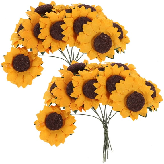 HEMOTON 100 Pcs Sunflower Craft Realistic Artificial Sunflowers Man